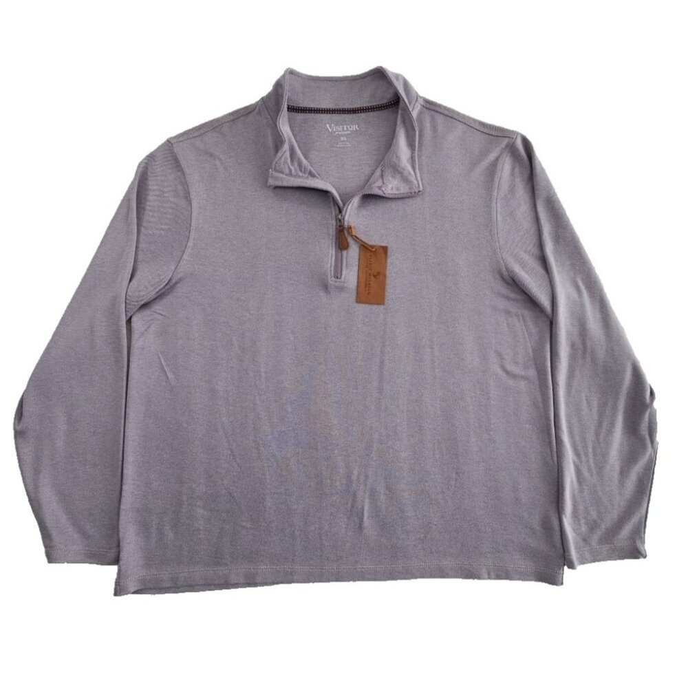 Visitor Premium 1/4 Zip Henley Men's XL Purple Heather Long Sleeve Old Money NWT